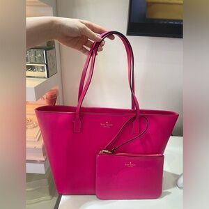 Kate Spade Harmony Bennet Place Radish Hot Pink Tote